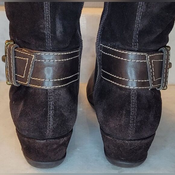 ANTONIO MELANI Brown Leather Heeled Boot Shoes Size 6 M - Picture 3 of 14